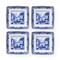 Spode Blue Italian Square Dishes Set of 4, 3 Inch, made of Fine Porcelain